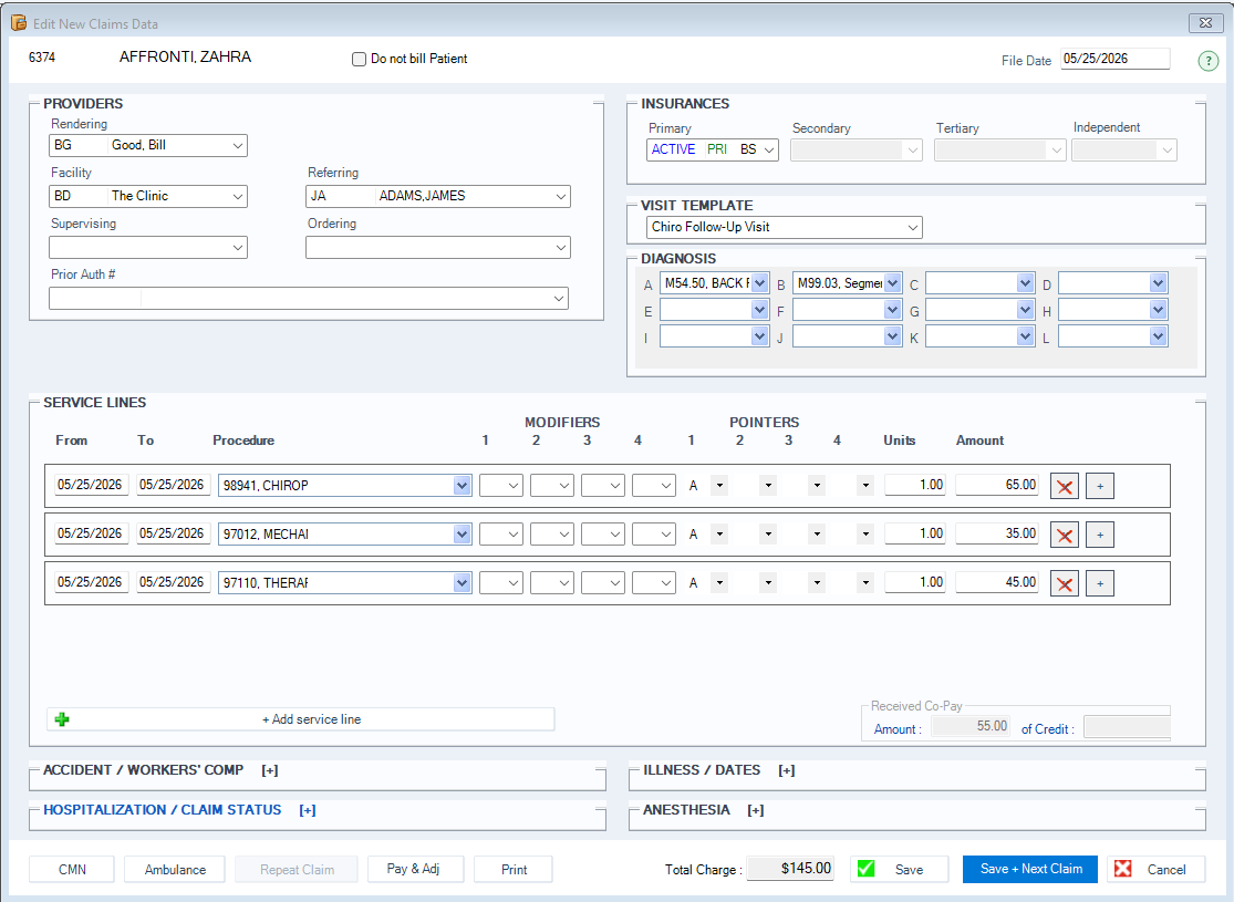 AllMed PM Claim Entry