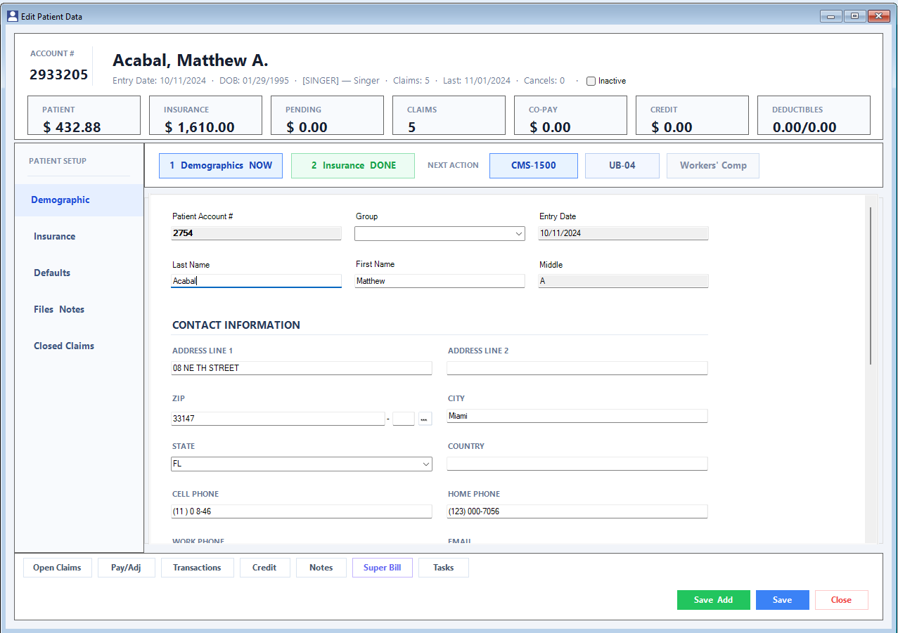 AllMed PM Patient Database