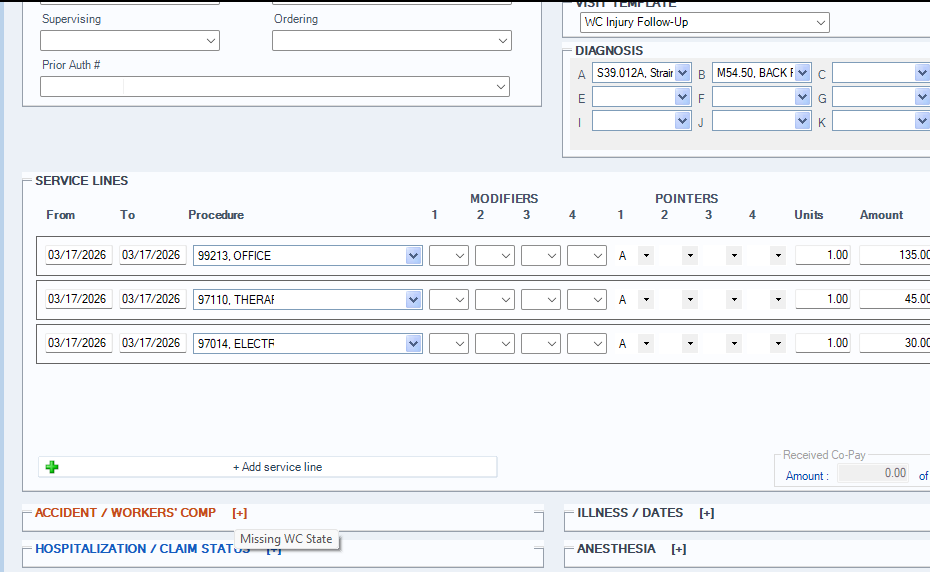 Workers Comp Validation Warnings